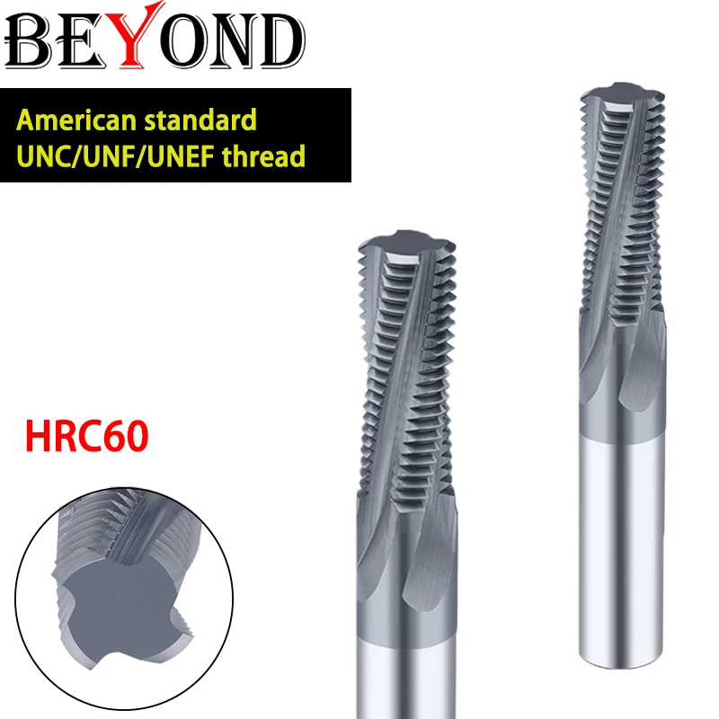 Beyond Americano Unc Unf Unef No.836 X28 Dentes Fim Moinho Central Carboneto Tungstênio Aço Rosca Fresa