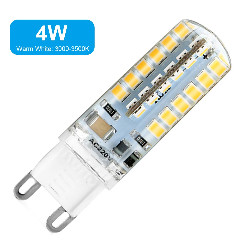 5 stücke 220V G9 Led-lampe 48Leds 2835SMD Warme Weiß Silikon Kristall Licht Lampe 20 000 stunden Lebensdauer zeit 360 Strahl winkel
