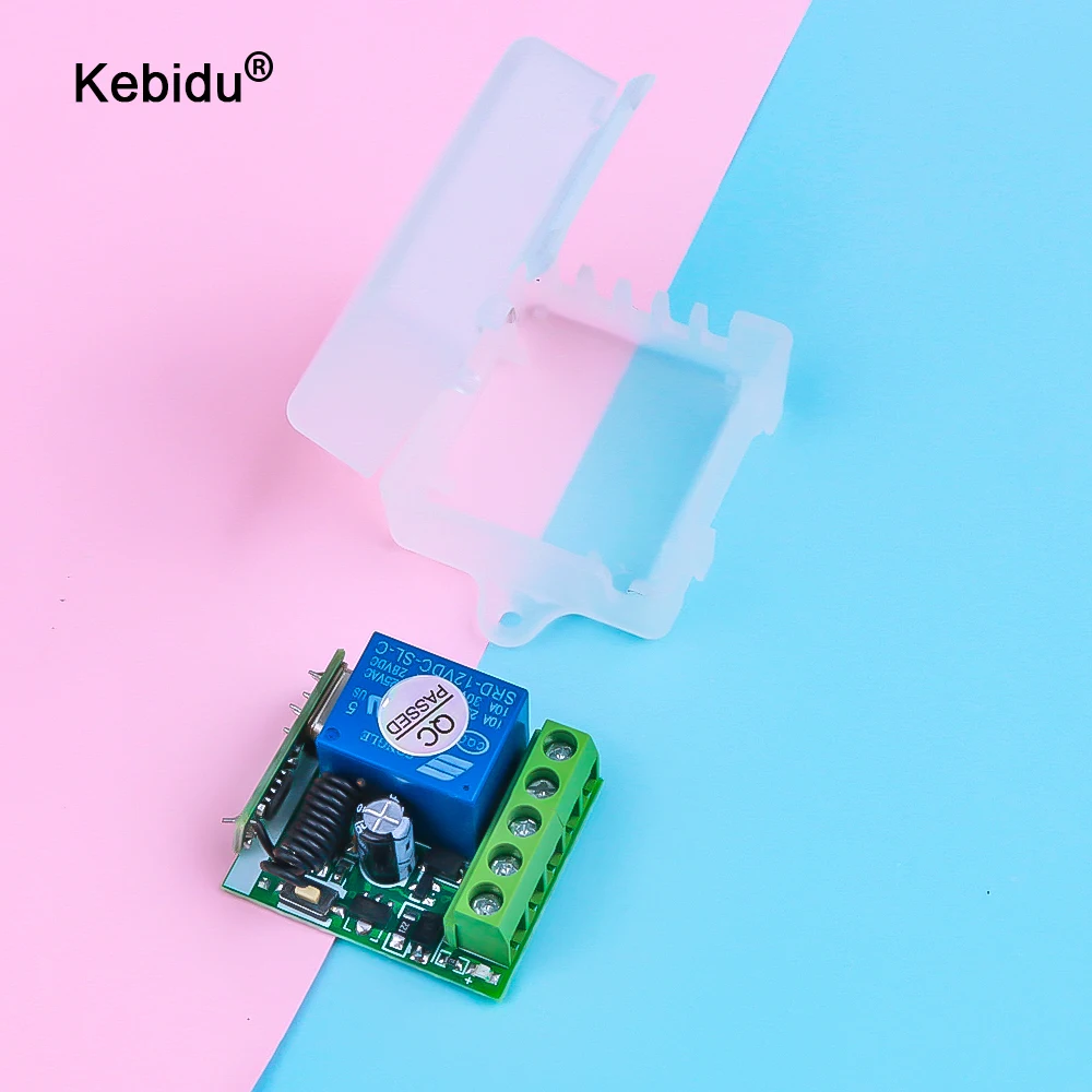 kebidu 433 Mhz Wireless Remote Control Switch DC 12V 1CH Relay 433Mhz Receiver Module For learning code Transmitter Remote