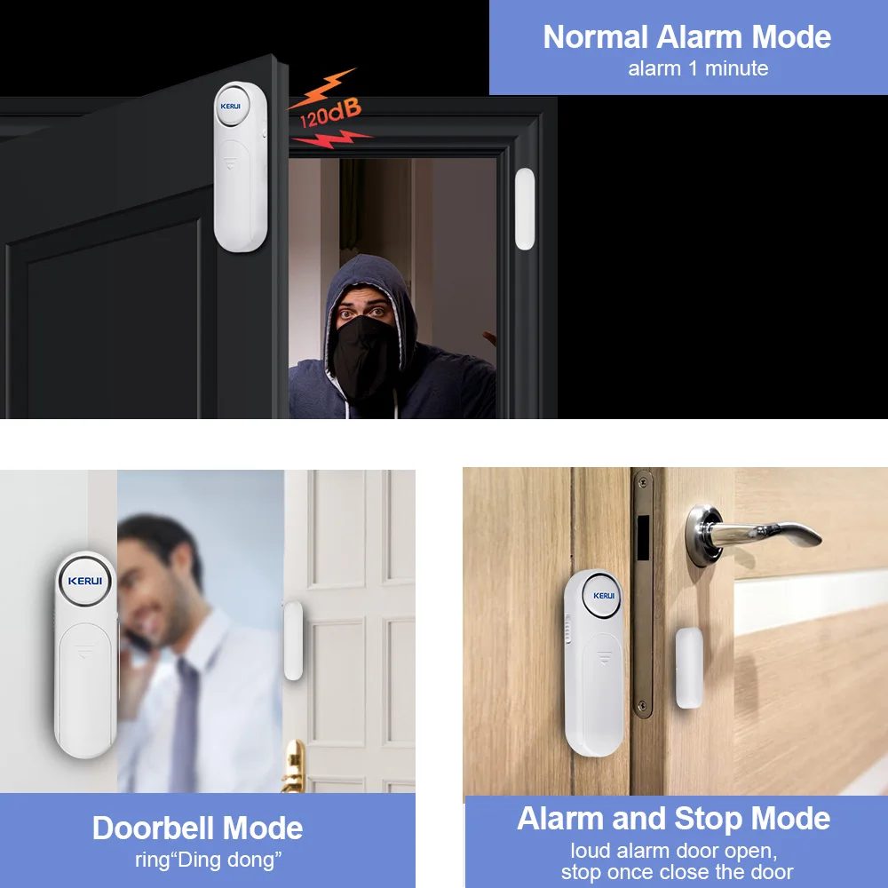 KERUI D121 Wireless Door Window sensore magnetico allarme 120dB antifurto 300ft rilevatori di telecomando sistema di allarme di sicurezza domestica