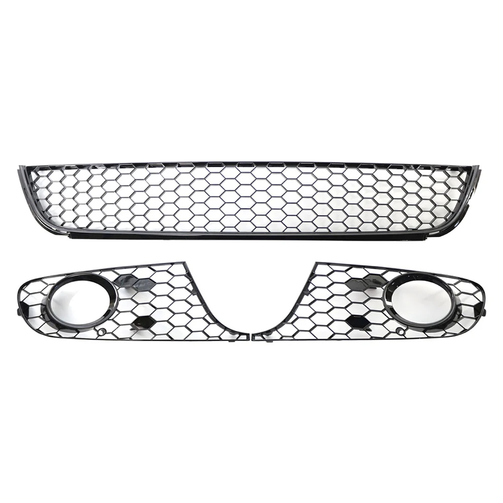 3Pcs/Set Car Honeycomb Front Lower Bumper Mesh Grille Fog Light Grill ABS For VW Golf 6 Jetta MK6 2009 2010 2011 2012 2013