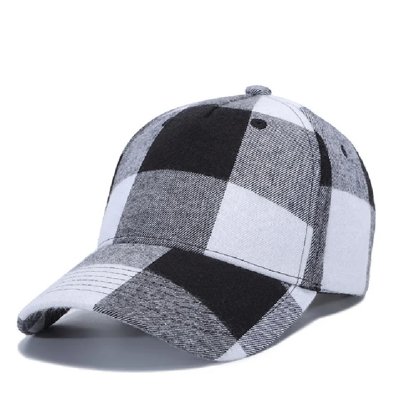 Baseball Cap Women Men Cotton Plaid Snapback Streetwear HipHop Sports Cap Casual Sun Visor Trucker Retro Bone Hat Droppshiping