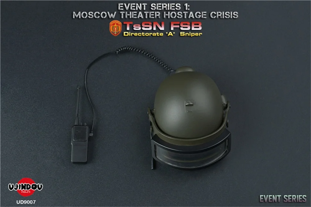 UJINDOU UD9007 1/6 Russian FSB Moscow Security Agency Alpha Team Theater Hostage Crisis Battle Helmet Telephone For Doll Action