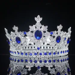Crystal Queen King Tiaras and Crowns Bridal Diadem Women Pageant Prom Hair Ornaments Wedding Bride Headpiece Jewelry Accessories