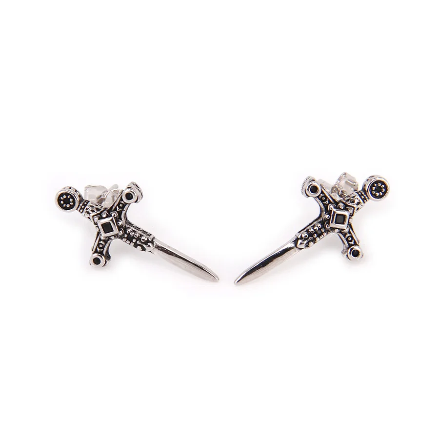 Stud Earrings Cross with Zircon Black Thomas Style Glam Fashion Good Jewerly For Women  Gift In 925 Sterling Silver,Super Deal