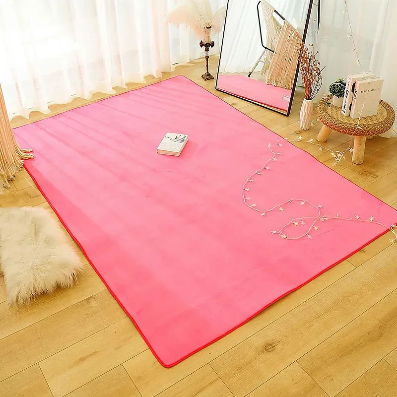 Coral Fleece Carpet Rectangle Baby Climbing Mat Bathroom Non-Slip Foot Pads Living Room Bay Window Floor Mat Absorbent Bath Rugs