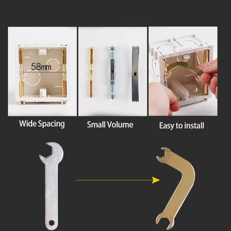1set Repairer Tool Wall Box Light Switch Lamp Socket Screw Support Rod Junction Cassette Repair Electrical Accessories 86 Type
