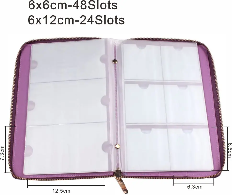 72Slots Nail Stamping Plate Holder Storage Bag Rainbow Laser Rectangular Round Square Manicure Nail Art Plate Organizer Case