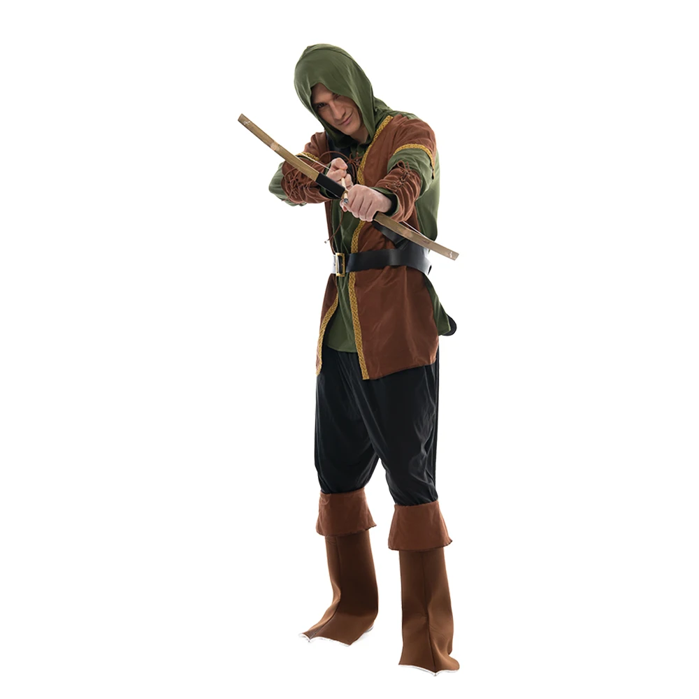 Snailify Mannen Archer Kostuum Bos Hunter Robin Hood Cosplay Voor Halloween Purim Volwassen Carnaval Party Outfits Pijlkoker