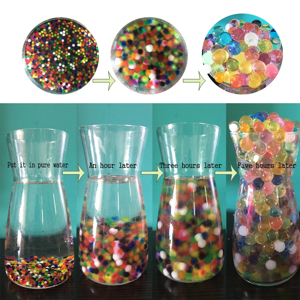 30000pcs/bag Crystal Soil Hydrogel Balls Water Beads Orbiz Growing Gel Polymer 12 colorful Flower/Wedding/Home Decoration