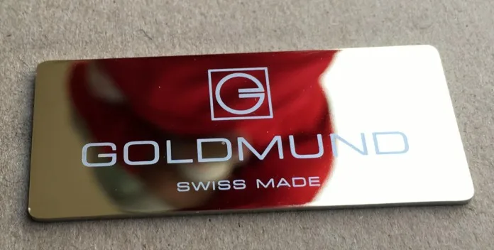 Goldmund Logo (53MM*23MM*1MM) Suitable for audio amplifier case