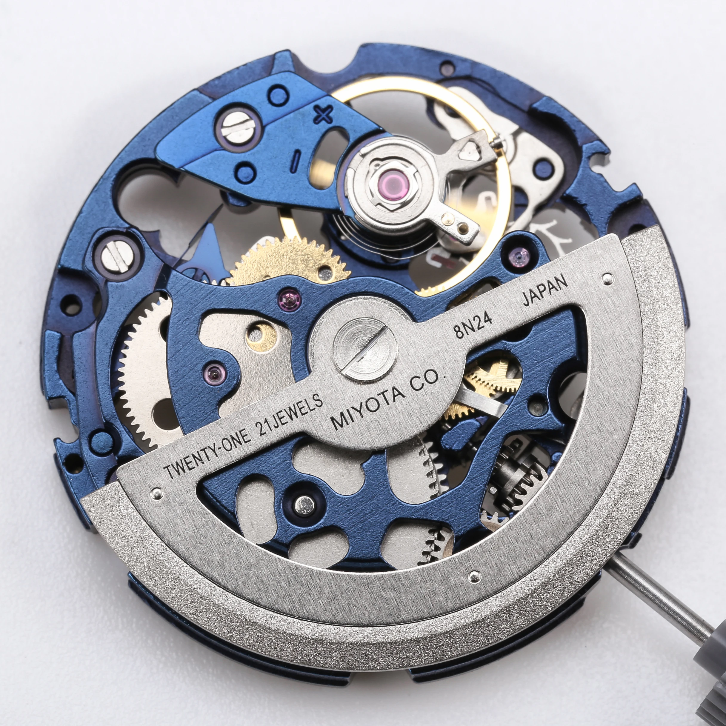 Miyota 8N24 Blue Japan Skeleton Mechanical Movement 21 Jewels Automatic Self-winding Movement Refit Kit Replace Watch Parts