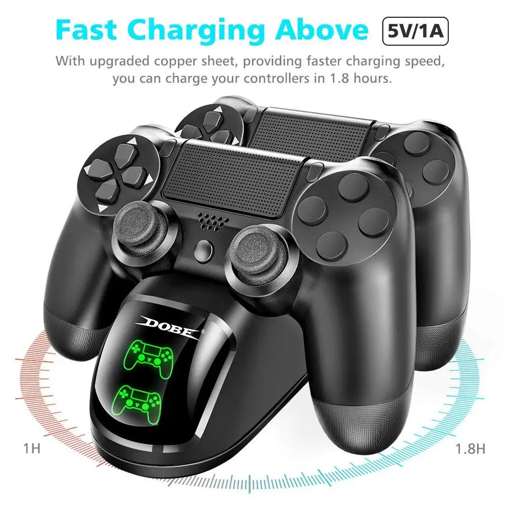 Dual USB Handle Fast Charging Dock Station Stand Charger for PS4/PS4 Slim/PS4 Pro Game Controller Gamepad Joystick Dock Mount