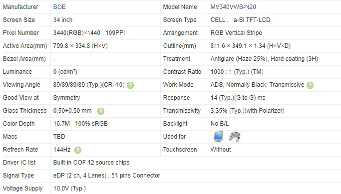 MV340VWB-N10  MV340VWB-N20  MV340WHB-N10   only glass