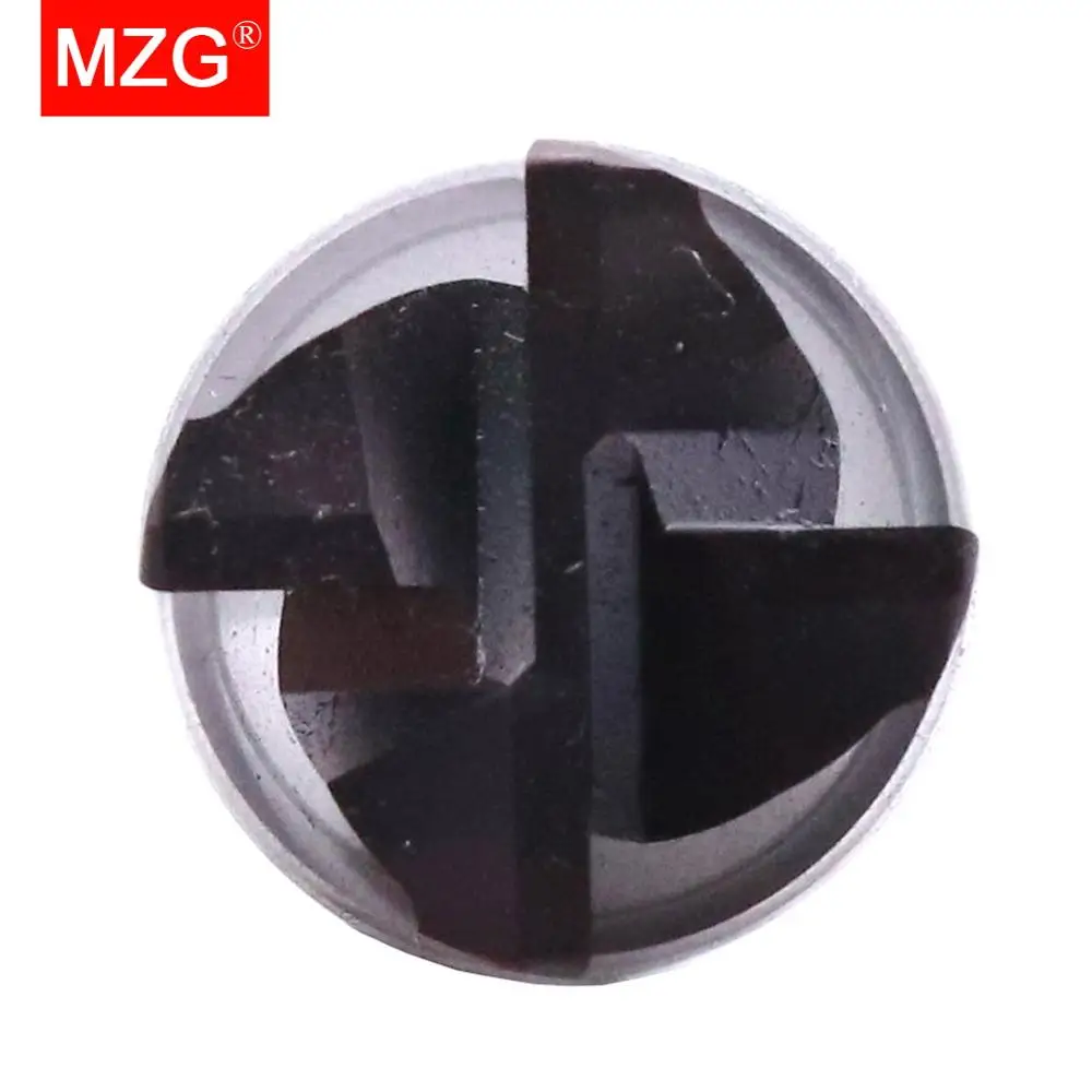 MZG Cutting HRC50 4 Flute 0.5mm 1mm Milling Machining Tungsten Steel Spiral Tools Milling Cutters Round Ball Nose End Mill