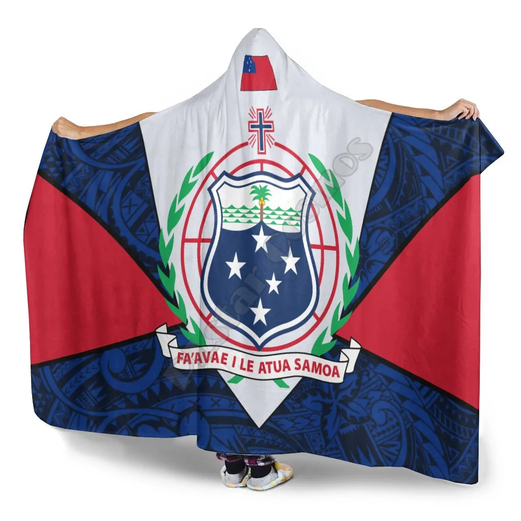 

Samoa Polynesian Hooded Blanket Legend of Samoa 3D printed Wearable Blanket Adults Kids Various Types Hooded Blanket