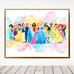 Arte de pared de dibujos animados para habitación de princesa, carteles de Princesas de Disney, impresiones, pintura en lienzo, imágenes, dormitorio de niña, guardería, decoración del hogar