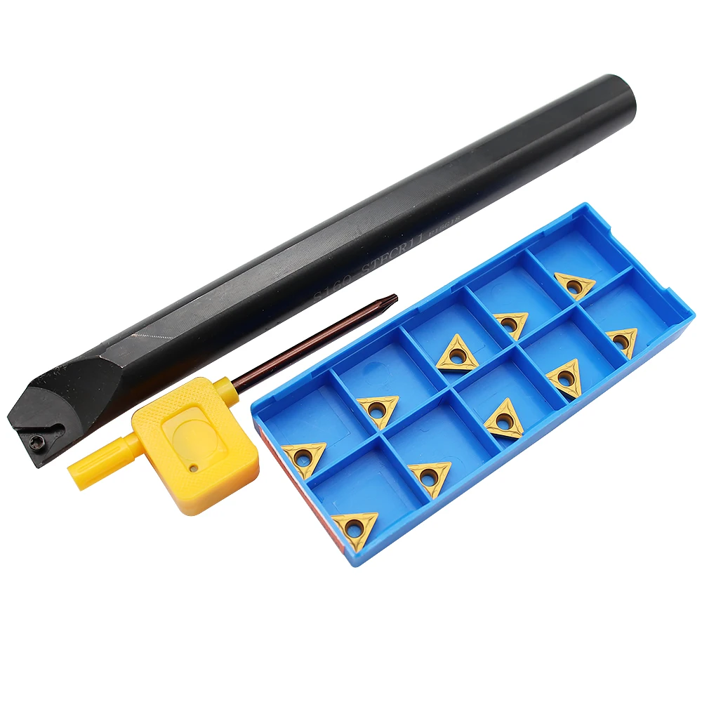Suporte de ferramenta de rotação interna, s10k, s12m, s16q, stfcr11 + tcmt110204 tcmt110208, inserção de carboneto de alta qualidade, cnc, últimas ferramentas