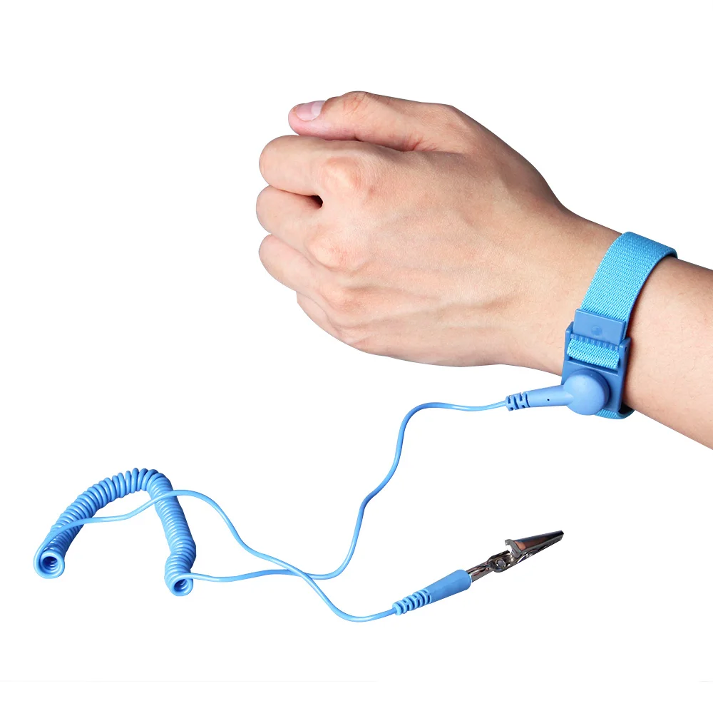Pulsera de muñeca antiestática inalámbrica, Cable de descarga ESD ajustable con Cable de toma de tierra para herramientas de reparación electrónica