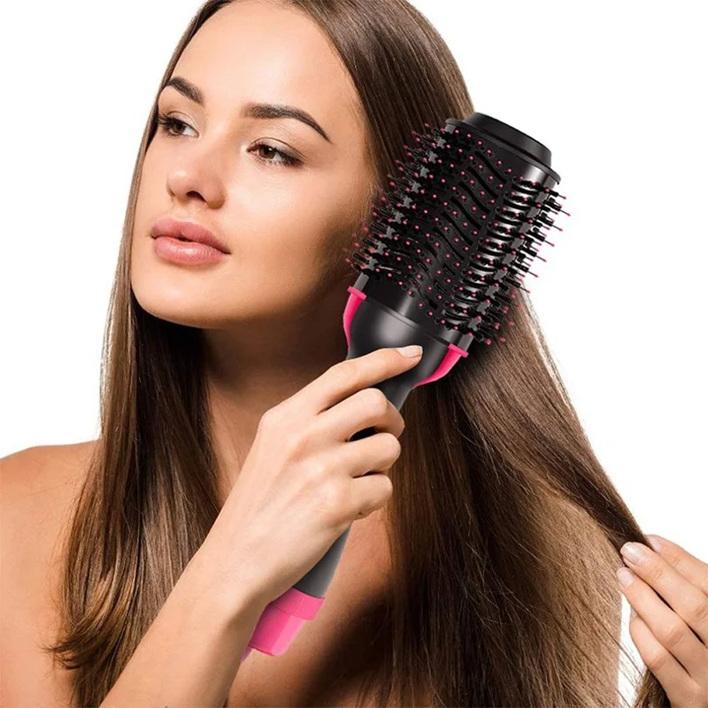 One-Step Hair Blow Tangle Dryer Multifunction Electric Curling Straightening Comb Anti-Static Hot Air Brush Dropshipping