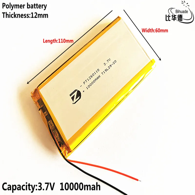 Dobra jakość 2021 najnowsza bateria 3.7V,10000mAH,1260110 polimerowy akumulator litowo-jonowy/litowo-jonowy do TOY,POWER BANK,GPS