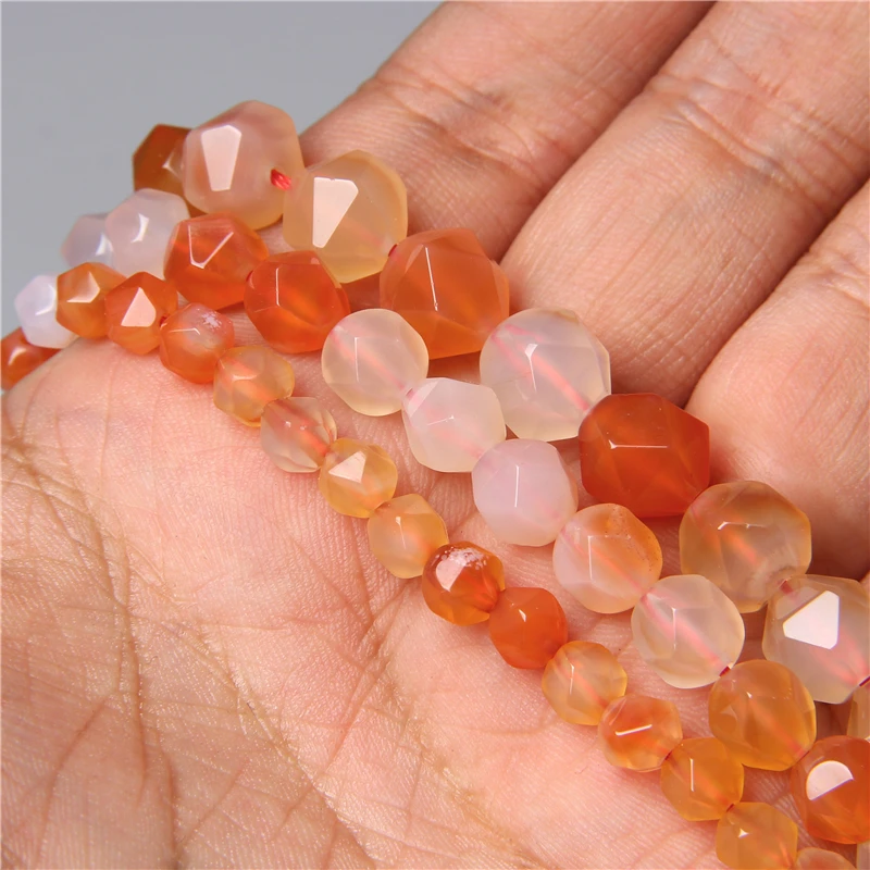 6 8 10 MM agate naturali sfaccettate Jaspers pietra distanziatori sciolti perline per gioielli che fanno collana braccialetto Charms fai da te