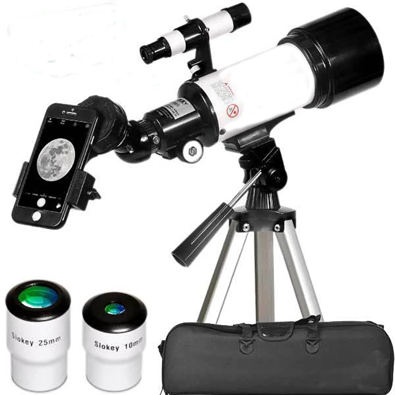 

70mm Aperture 400mm Focal Length Travel Refractor Astronomical Telescope Astronomy Monoculars with Carry Bag Gift for Kids