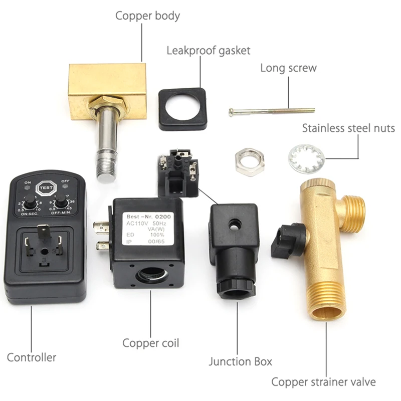 WSFS Hot 1/2 Inch Dn15 Electric Timer Auto Water Valve Solenoid Electronic Drain Valve For Air Compressor Condensate