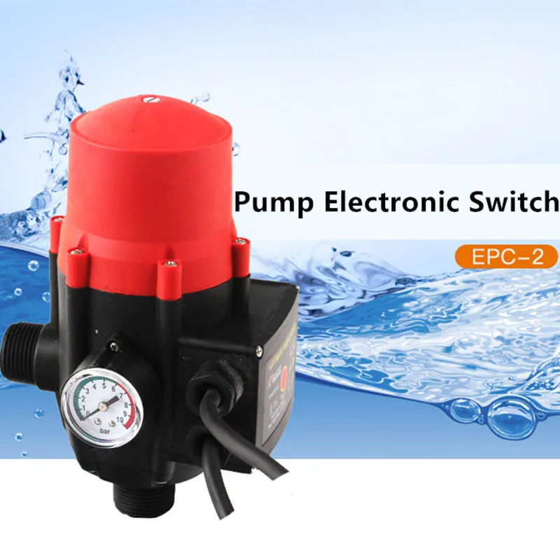 Waterproof Pressure Switch Adjustable Water Pump Automatic Pressure Control Electronic Switch With Pressure Gauge Max.10 Bar