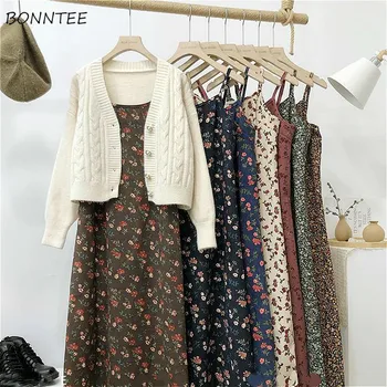 Ärmelloses Kleid für Damen, einfacher Druck, sexy, täglich, Frühling, Cord, Retro, weich, schön, BF, trendig, beliebt, Charme, Spaghettiträger, Vintage