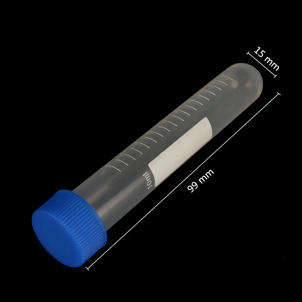 5 Pcs 10ml Kunststoff Schraube Kappe Runde Boden Zentrifuge Rohr freistehende Kreisel Rohr Labor Analyse Fläschchen Container