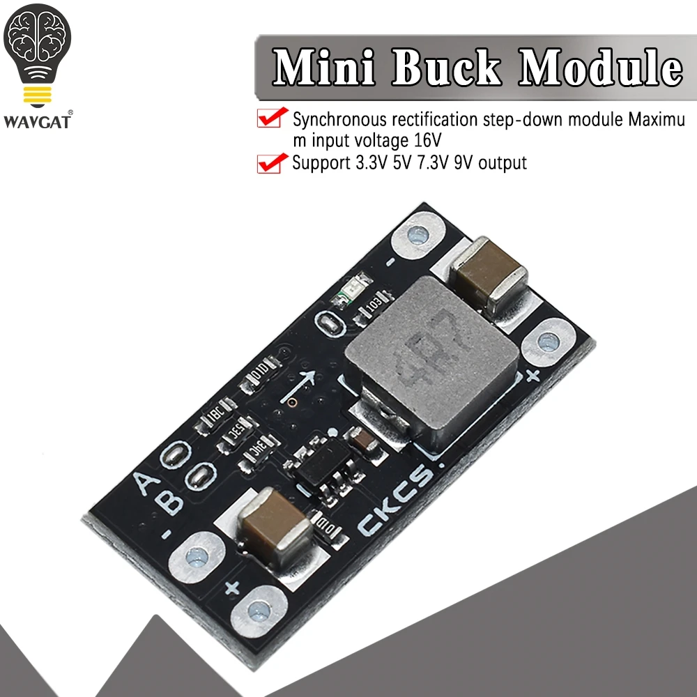 Power Supply Module 2A Buck Board Multi-function Mini DC-DC Buck Step-down Input 4.5-16V Output 9V 7.3V 5V 3.3V WAVGAT