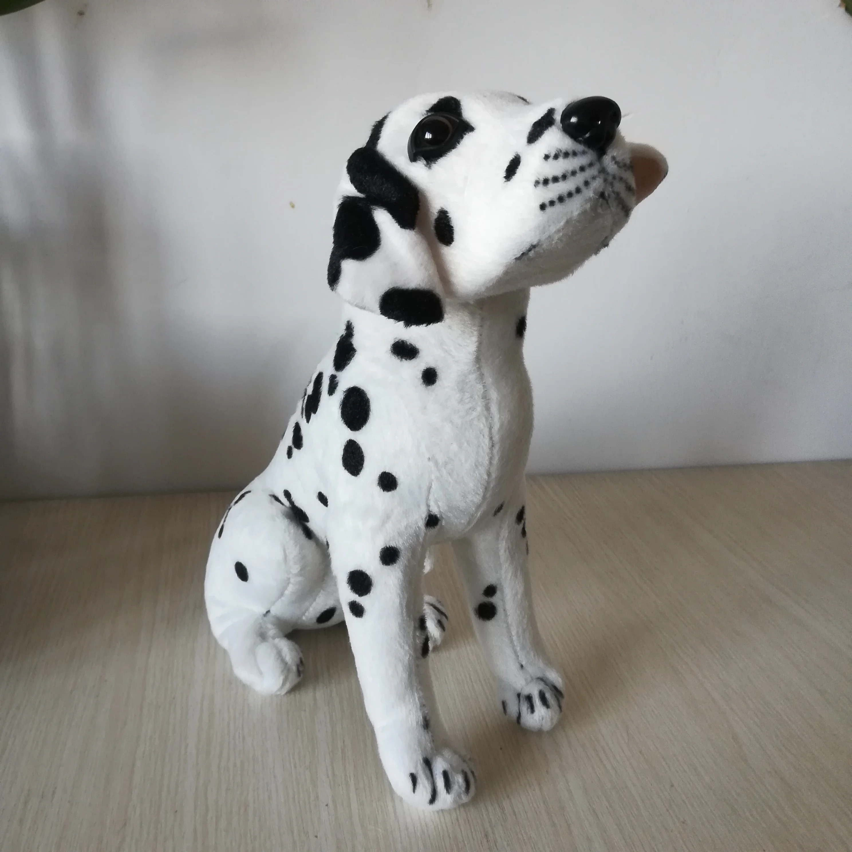 Large 42cm Simulation Dog Dalmatian Plush Toy Squatting Dog Soft Doll Birthday Gift s0953