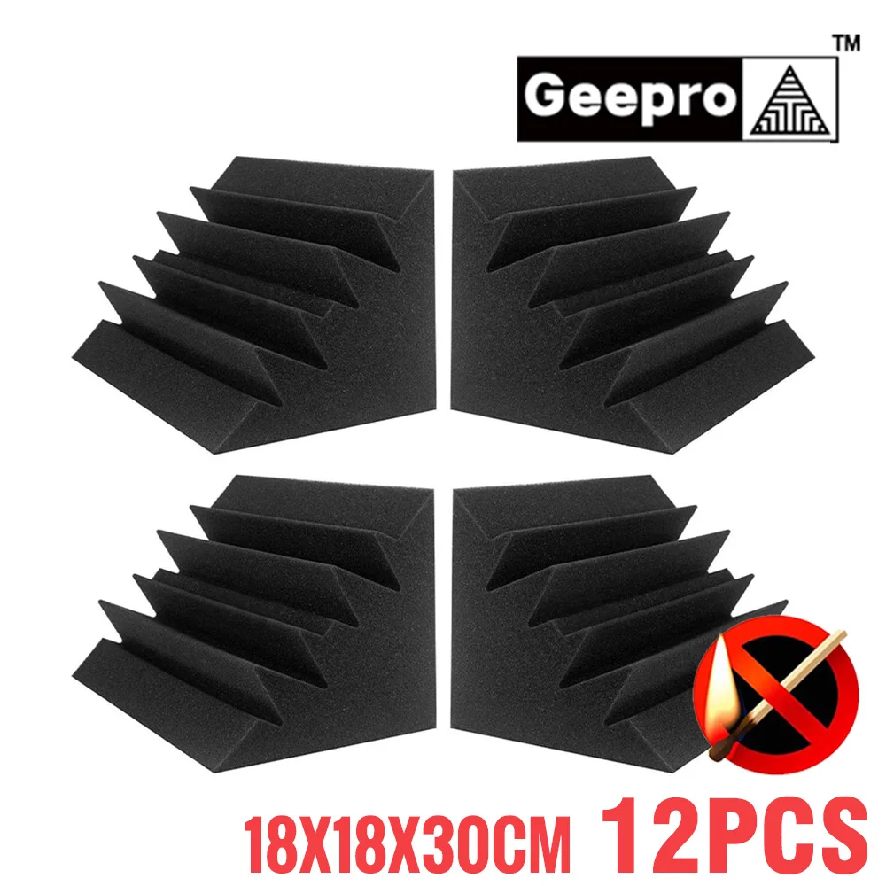 

Geepro 18x18x30cm Acoustic Foam Soundproofing High Density Flame Retardant Bass Trap Sound Absorption Studio Corner Foam