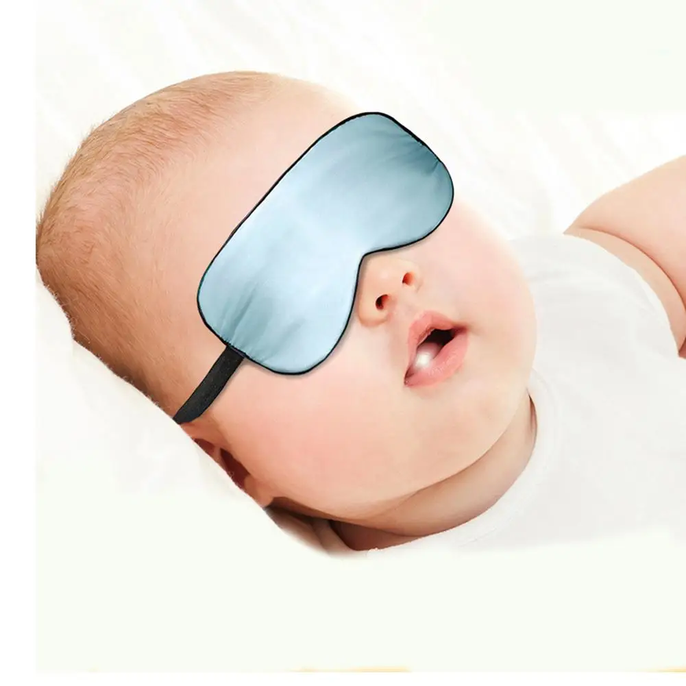 Momme Mulberry Silk Sleep Eye Mask Infant Blindfold with Elastic Strap Soft Eye Cover Eyeshade for Night Sleeping, Travel, Nap