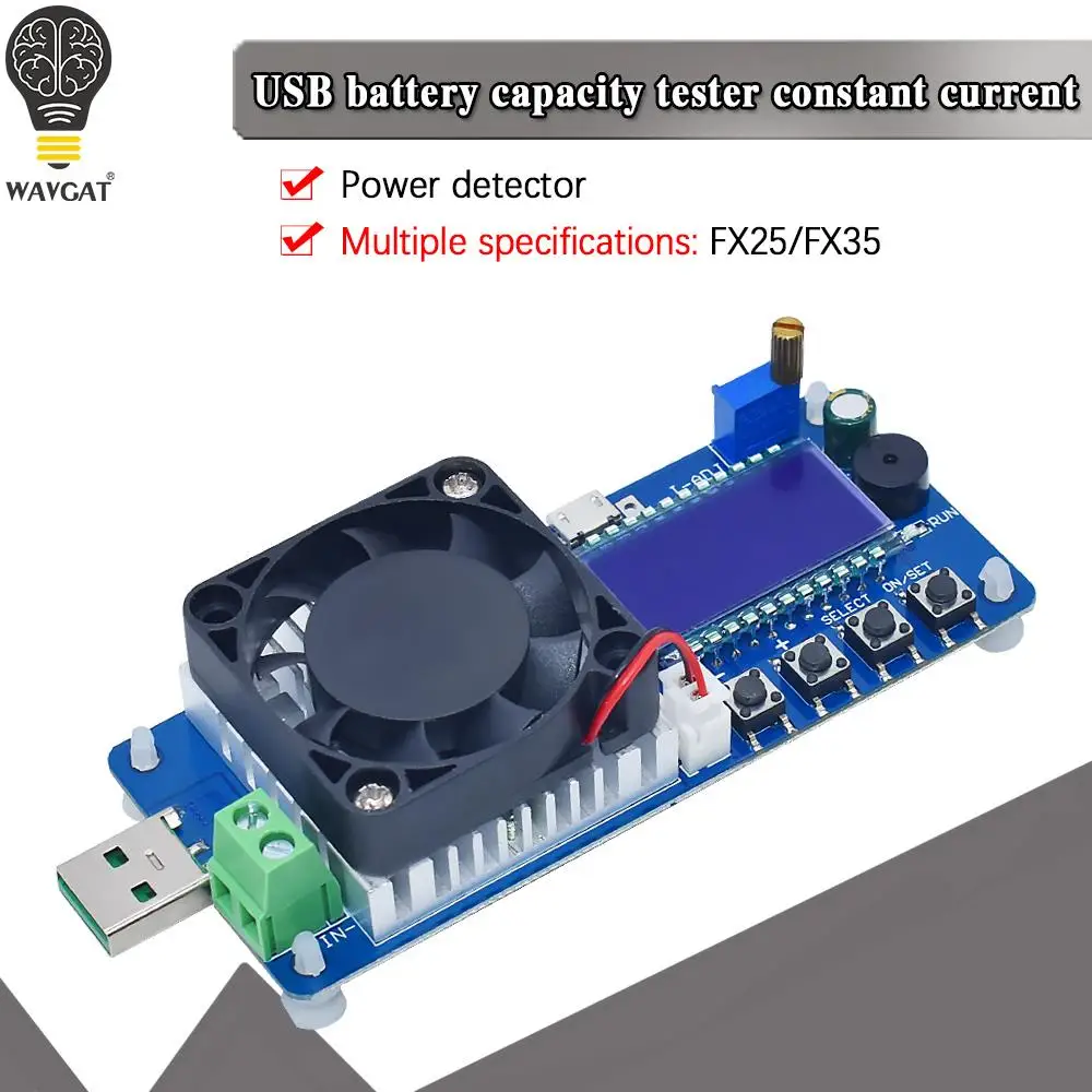 FX25 FX35 4A 5A Electronic Load Battery Capacity Tester Constant Current Electronic Load USB Power Detector Adjustable Resistor