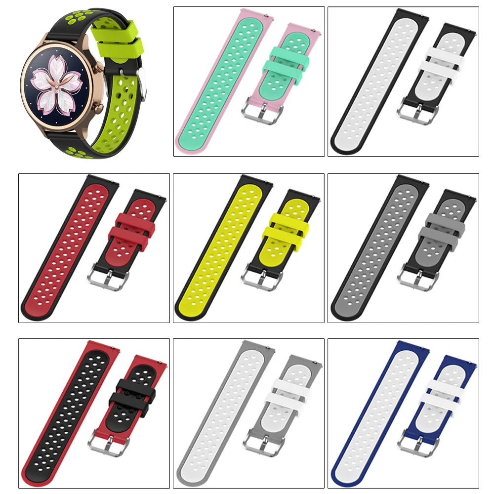 18mm 20mm 22mm Smartwatch Straps for Samsung Galaxy Watch 4 Silicone Quick Release Rubber Replacement Watch Bands for Men Women