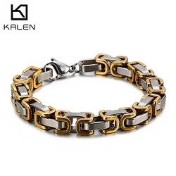 Kalen 4/6/8mm Emperor Chain Bracelets For Men Hip Hop Byzantium Jewelry Stainless Steel Armband Link Charm Male Accessory