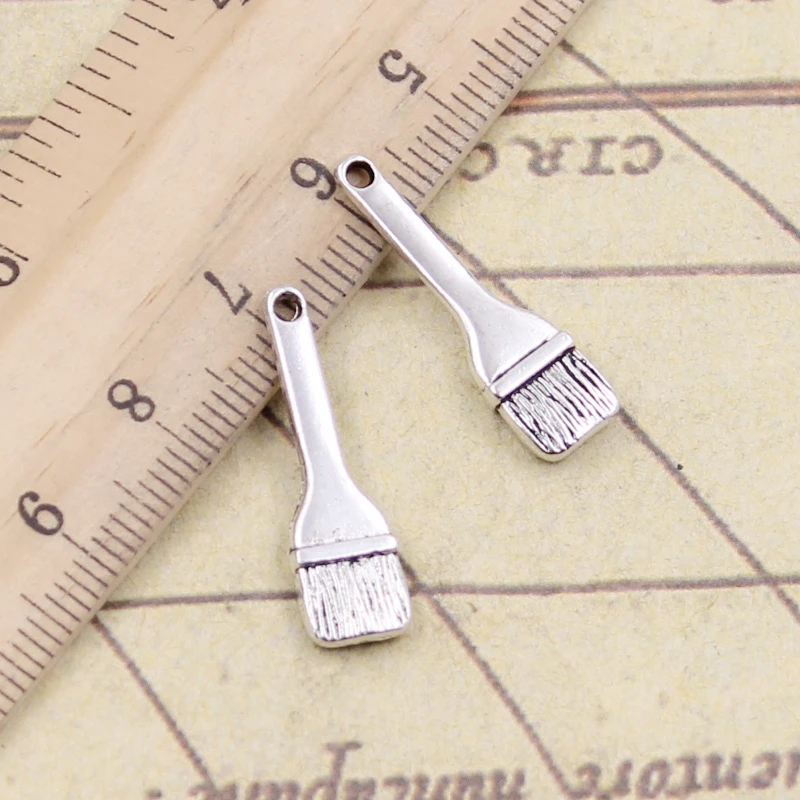 20pcs Charms Tools Paint Brush 35x7mm Tibetan Silver Color Pendants Antique Jewelry Making DIY Handmade Craft