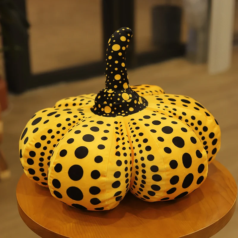草間彌生風 ウェーブポイントカボチャ プルーフ ピロー 55cm