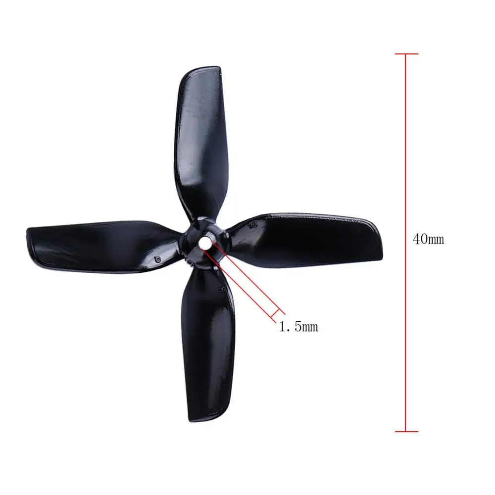 HQprop HQ 40mm 1.6inch Propeller 4-Blade 1.5mm Shaft Prop 1.6X1.6X4 Props For RC DIY FPV Racing Drone 2pairs