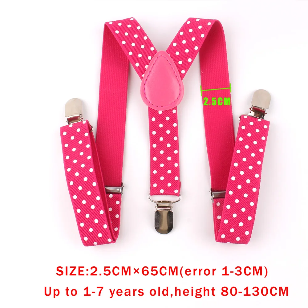 New Kids Suspenders Dots Adjustable Elastic Suspender Candy Color Children Braces Accessories Girls Boys Straps For Party