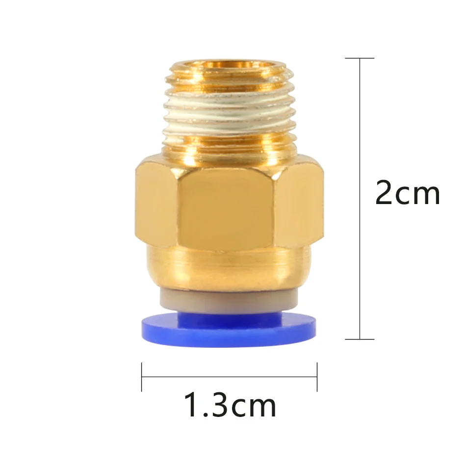 Conectores neumáticos para impresoras 3D, accesorios de extrusora de cabeza en J, acoplador rápido de tubo de PTFE, bowden PC4-01, 1,75mm, PC6-01, 3,0mm, 2 piezas