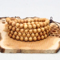 8mm Genuine Sandalwood Bead Necklace Sandalwood Wrist Mala Bracelet Rosary Unisex