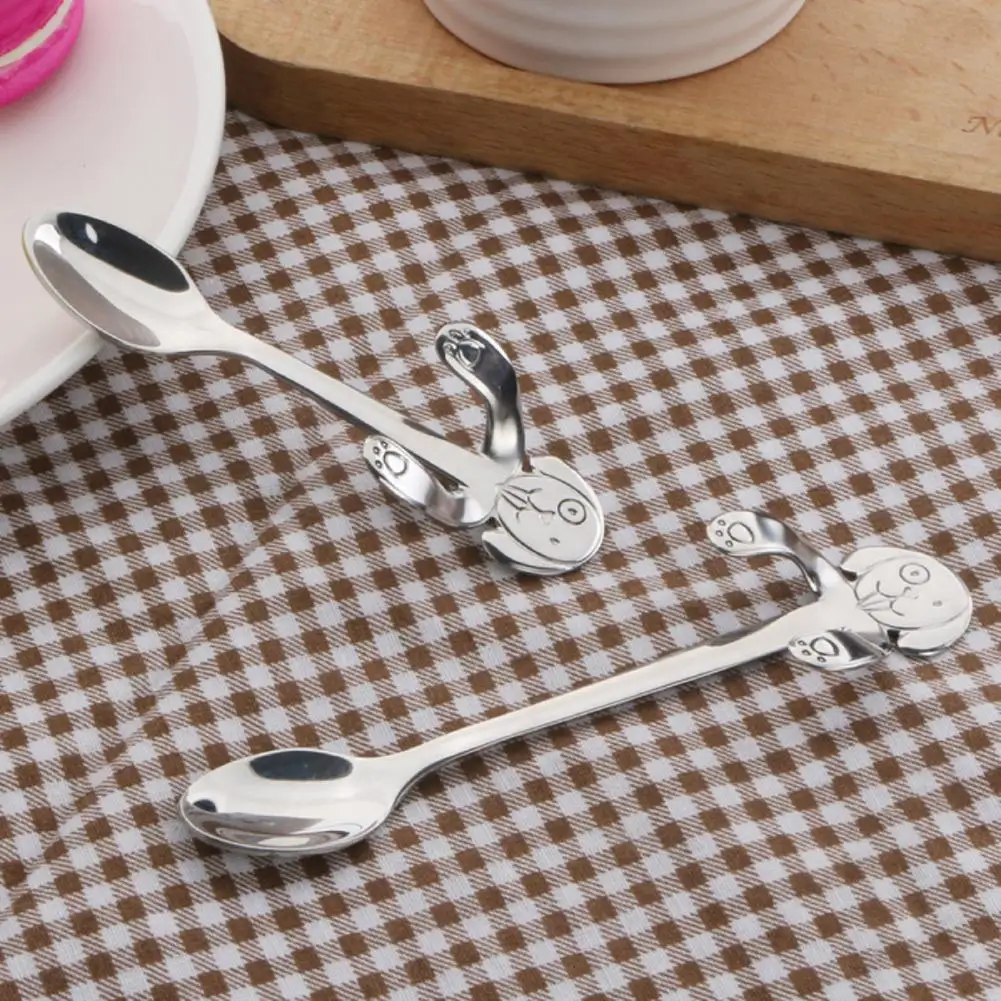 Cute Dog Style Teaspoon Hanging Design Stainless Steel Coffee Tea Soup Sugar Spoon for Restaurant