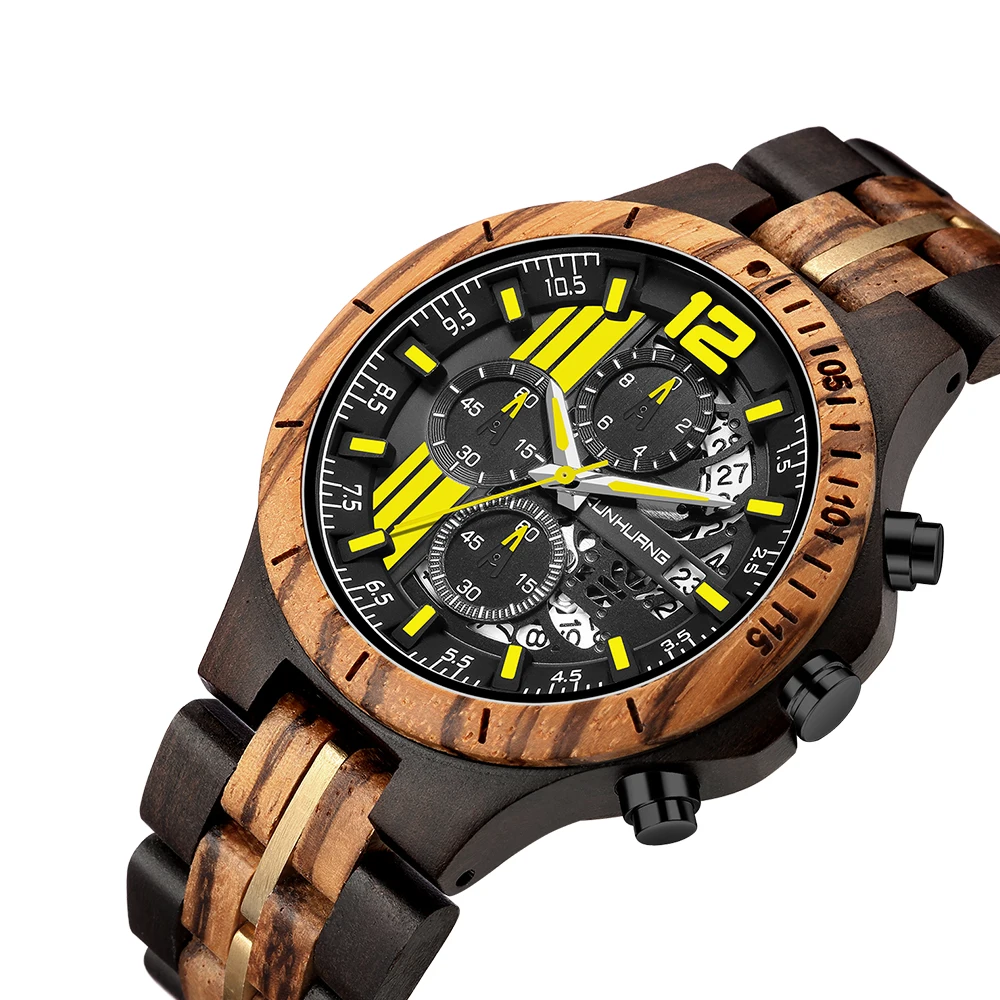 

Retro Men Wooden Wristwatch For Man Quartz Movement Wood Sports Watches Bamboo Wood Watch Gift Box Pack Watches