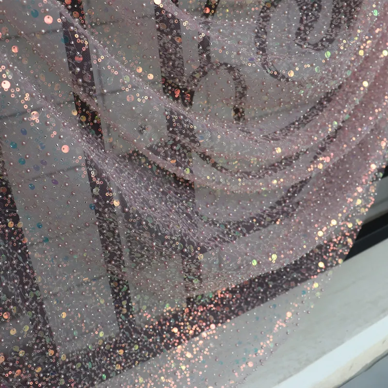 35Color .Beaded Symphony Sequins 3D Lace Fabric, Shiny Bridal Dress, Bridesmaid Dress,DIY Home Curtain,RS3455