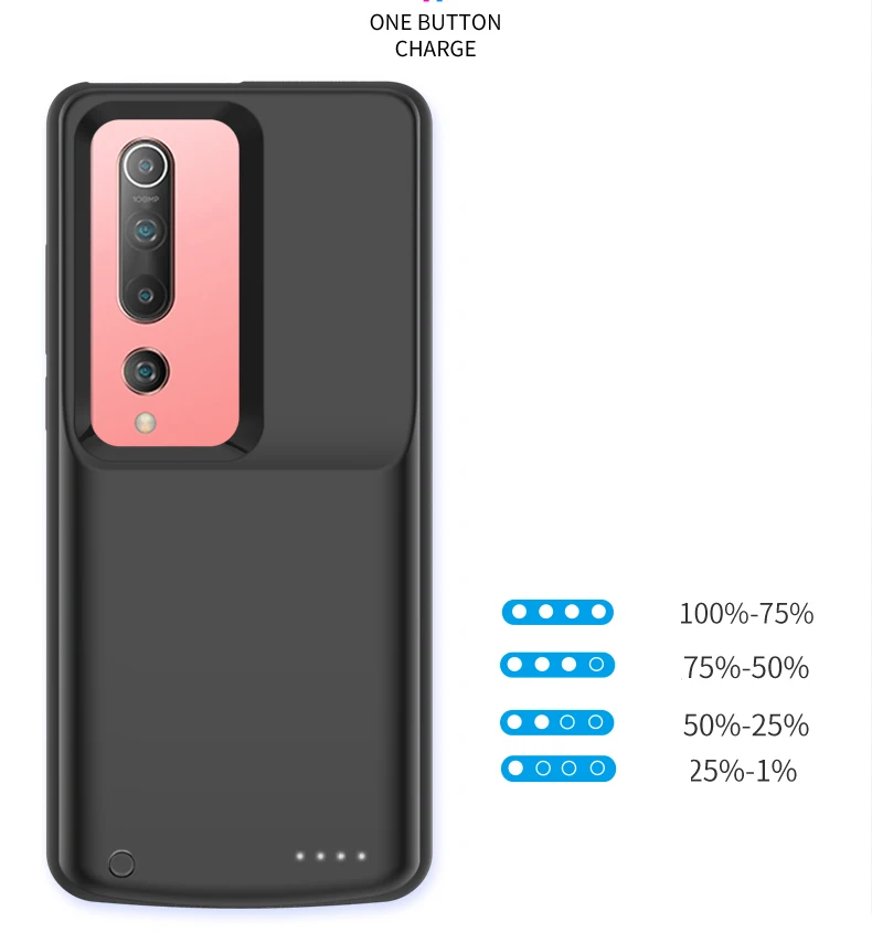 5000mAh Power Case For Xiaomi Mi 10 Pro Battery Charger Case Silicone Shockproof Power bank ForXiaomi 10 Back clip battery Cover