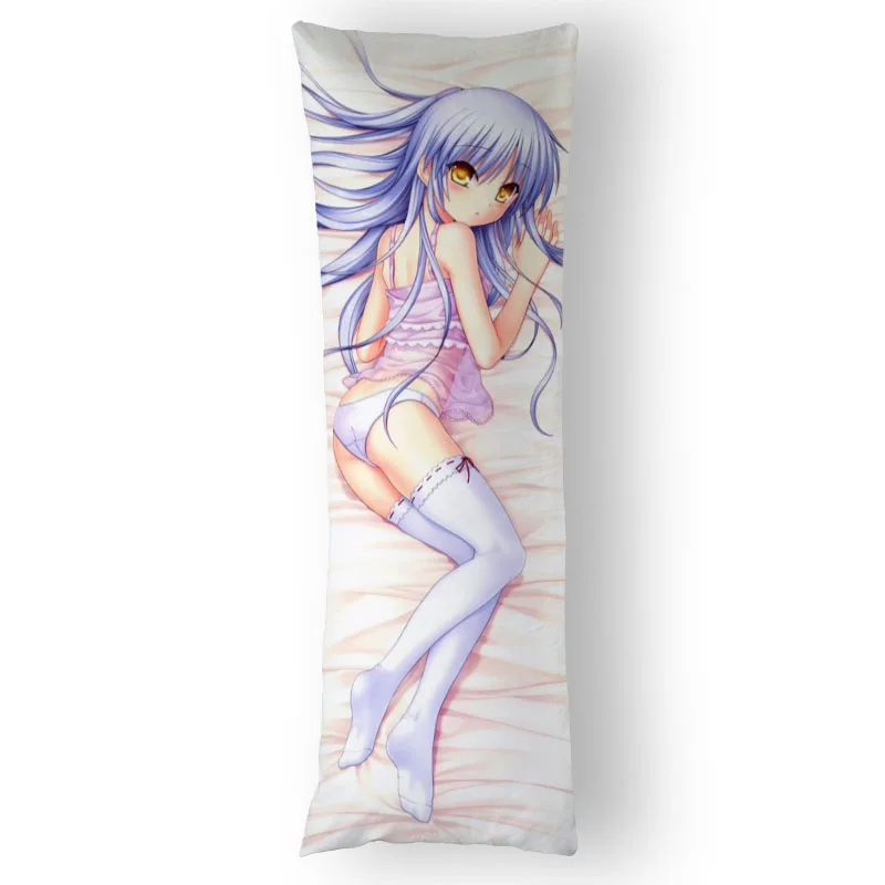 ¡Anime Angel Beats! Dakimakura-funda de almohada de cuerpo abrazable, personalizada, DIY, cojín, Otaku, disfraz de Cosplay Masculino