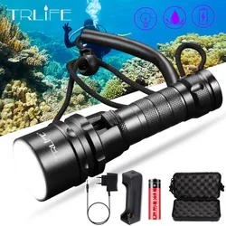 Professional Scuba Diving L2 Flash Light Submarine Lights 200M Underwater Divi For Flashlight 18650 Torch Waterproof Night Lamp